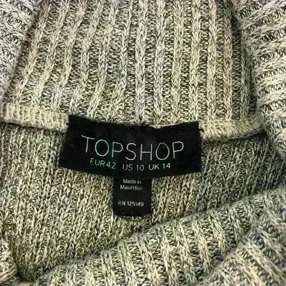 TOPSHOP Beige/Gray Heathered Knit Bodycon Sleeveless Dress Size 10 - Picture 4 of 6